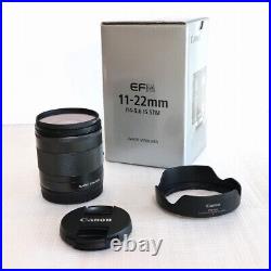 CANON Camera Lens EF-M 11-22mm F4-5.6 IS STM EF-M11-22ISSTM used in box
