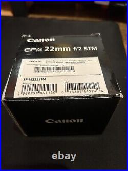 CANON EF-M 22mm F/2 STM Wide-angle Lens Black For EOS M series Near Mint #687