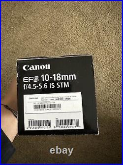 Canon 10-18mm f/4.5-5.6 is STM Macro Lens With B+W UV Lens NEVER USED