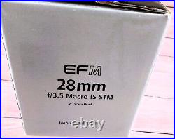 Canon EF-M 28mm f/3.5 Macro IS STM Lens Image Stabilizer Mirrorless Cameras