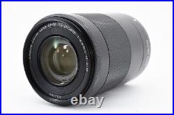Canon EF-M 55-200mm f/4.5-6.3 IS STM Lens Black withHood Cap From JAPAN Excellent