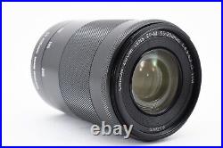 Canon EF-M 55-200mm f/4.5-6.3 IS STM Lens Black withHood Cap From JAPAN Excellent