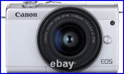 Canon EOS M200 24.1MP Mirrorless Camera White with EF-M15-45mm IS STM Lens