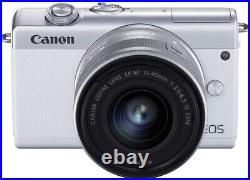 Canon EOS M200 24.1MP Mirrorless Camera White with EF-M15-45mm IS STM Lens