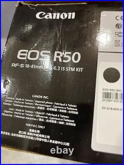 Canon EOS R50 4K Video Mirrorless Camera Kit with RF-S 18-45mm STM Lens 64GB New