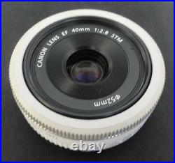 Excellent Canon EF 40mm f/2.8 STM White AF Pancake Wide Angle Lens from Japan