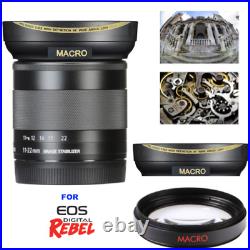 HD4 32K WIDE ANGLE LENS + MACRO LENS FOR Canon EF-M 11-22mm f/4-5.6 IS STM Lens
