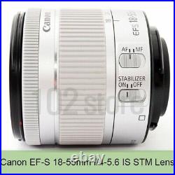 New Canon EF-S 18-55mm f/4-5.6 IS STM Lens White / Silver Bulk(White Box)