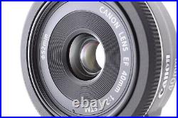 TOP MINT Canon EF 40mm f/2.8 STM Lens Macro Pancake Lens Black From JAPAN