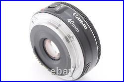 TOP MINT Canon EF 40mm f/2.8 STM Lens Macro Pancake Lens Black From JAPAN