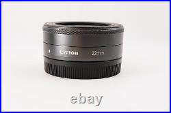 Top MINT Canon EF-M 22mm f/2 STM Macro AF Prime Lens EOS M withCaps From Japan
