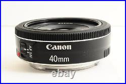 Top Mint Canon EF 40mm F/2.8 STM Black AF Pancake Wide Angle Lens Box JAPAN