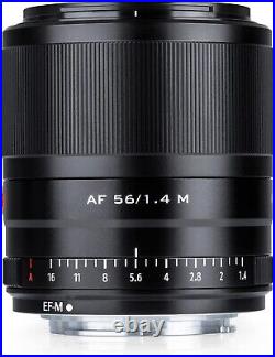Viltrox 56mm Auto Focus Prime Lens F1.4 STM APS-C For Canon EF-M mount (Black)